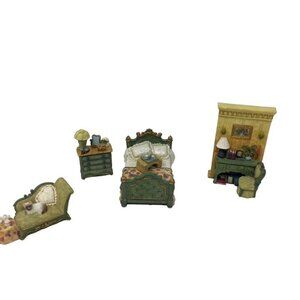 Avon Victorian Memories Miniature Dollhouse Bedroom Boudoir 4 Piece Collection